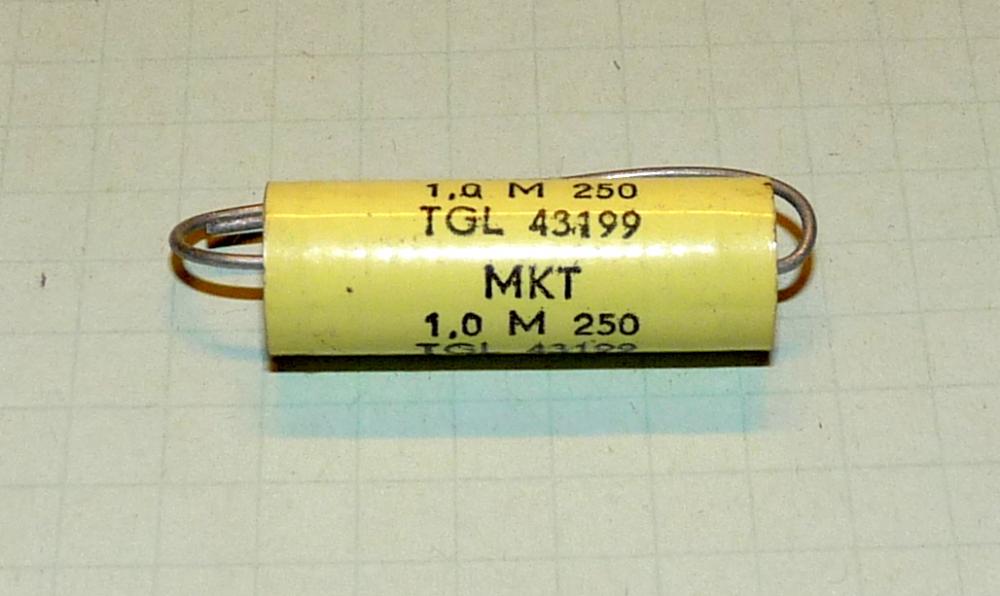 Kondensator 1,0µF, 250V, 20%, axial MKT