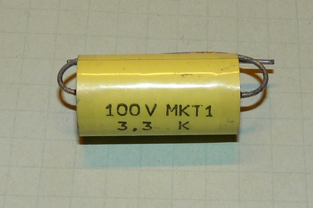 Kondensator 3,3µF, 100V, 10%, axial, MKT