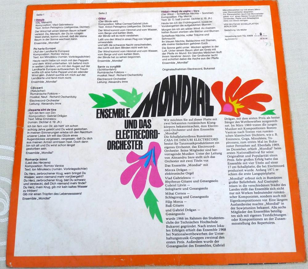 Amiga, 855294, Mondial und das Elektrecord Orchester, 1972