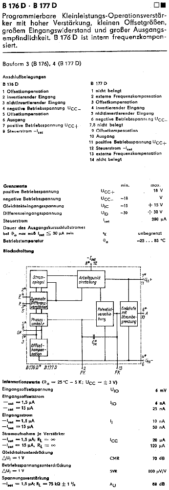 B 176 D (µA 176) Programmierbarer OPV