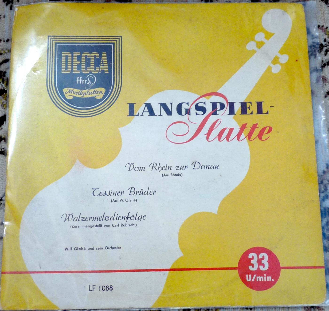 Decca, 1088, Walzermelodien - Will Glahe, 