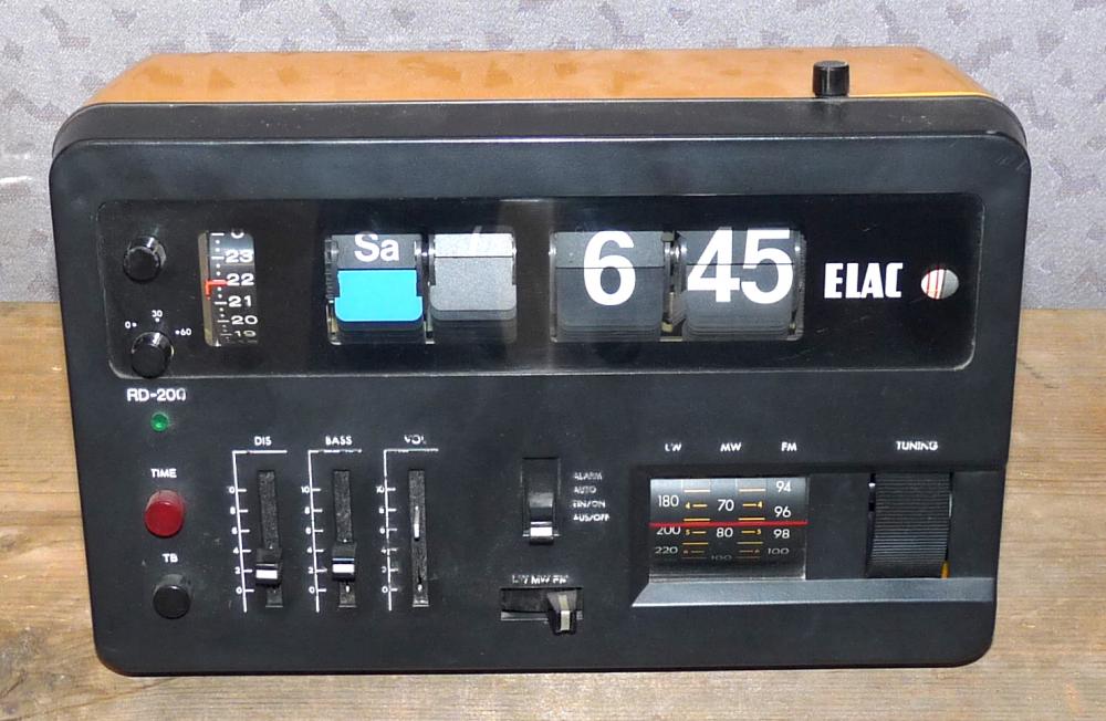Klappzahlenradio ELAC RD 200, gelb, 1975