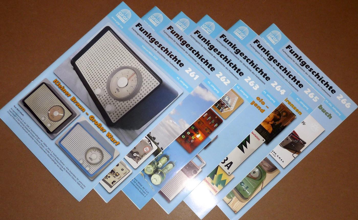 GFGF Funkgeschichte 261 - 266, 6 Hefte, Jahr 2022, Beitr&auml;ge zur Funkgeschichte