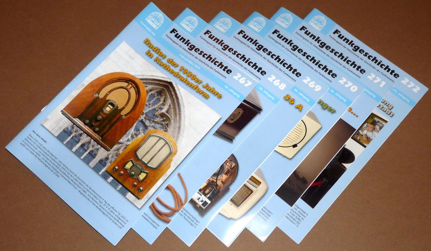 GFGF Funkgeschichte 267 - 272, 6 Hefte, Jahr 2023, Beitr&auml;ge zur Funkgeschichte
