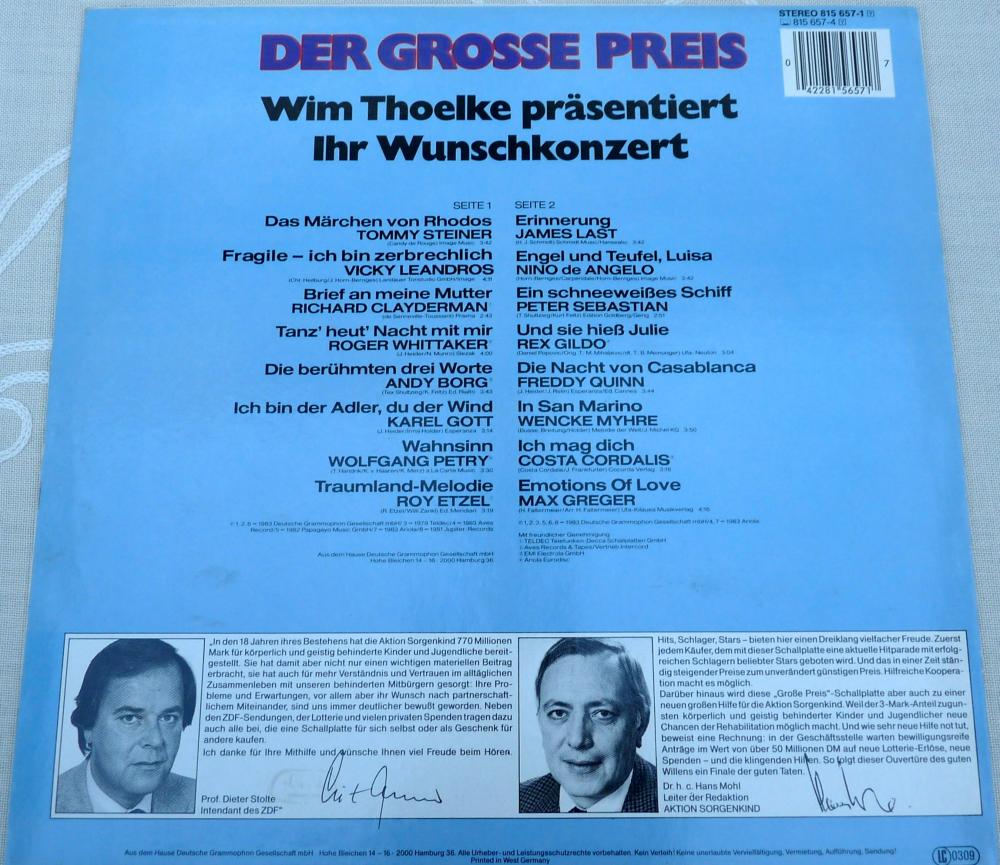 Grammophon, 815657-1, Der große Preis - Wim Toelke