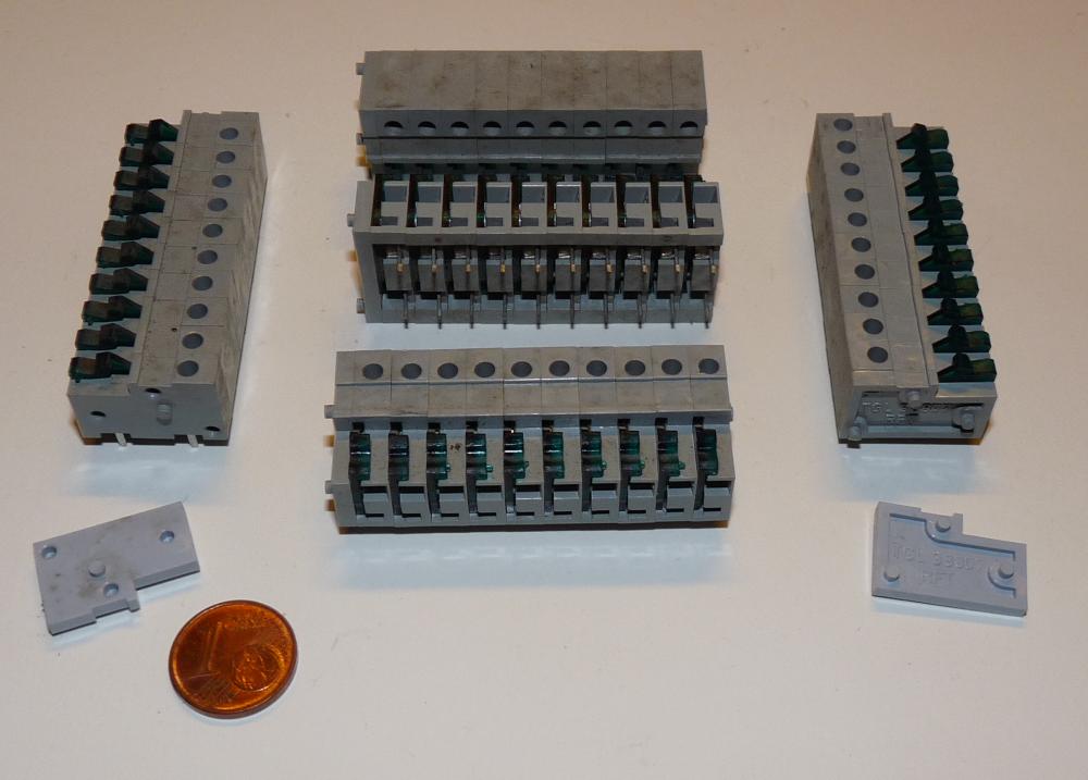 10pol Klemmblock f. Platine, variabel, Robotron, RFT, NOS, DDR