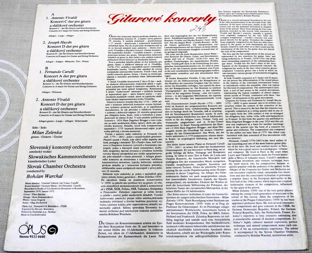 Opus, 91110440, Gitarove Koncerty - Vivaldi, Haydn, Curulli, CSSR, 1970