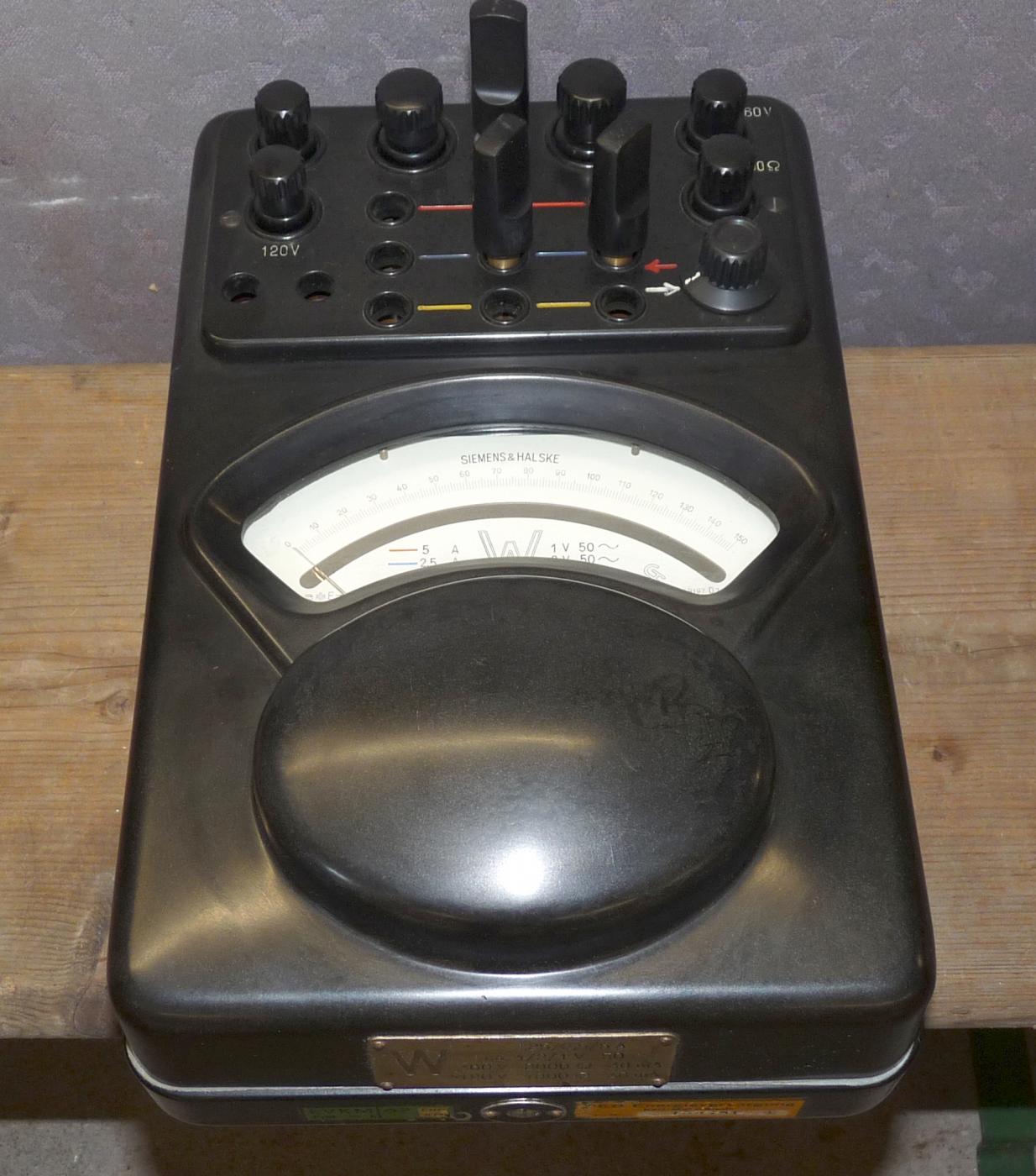 Siemens & Halske - sehr altes gro&szlig;es Wattmeter mit Vorwiderstand (extern), 30er