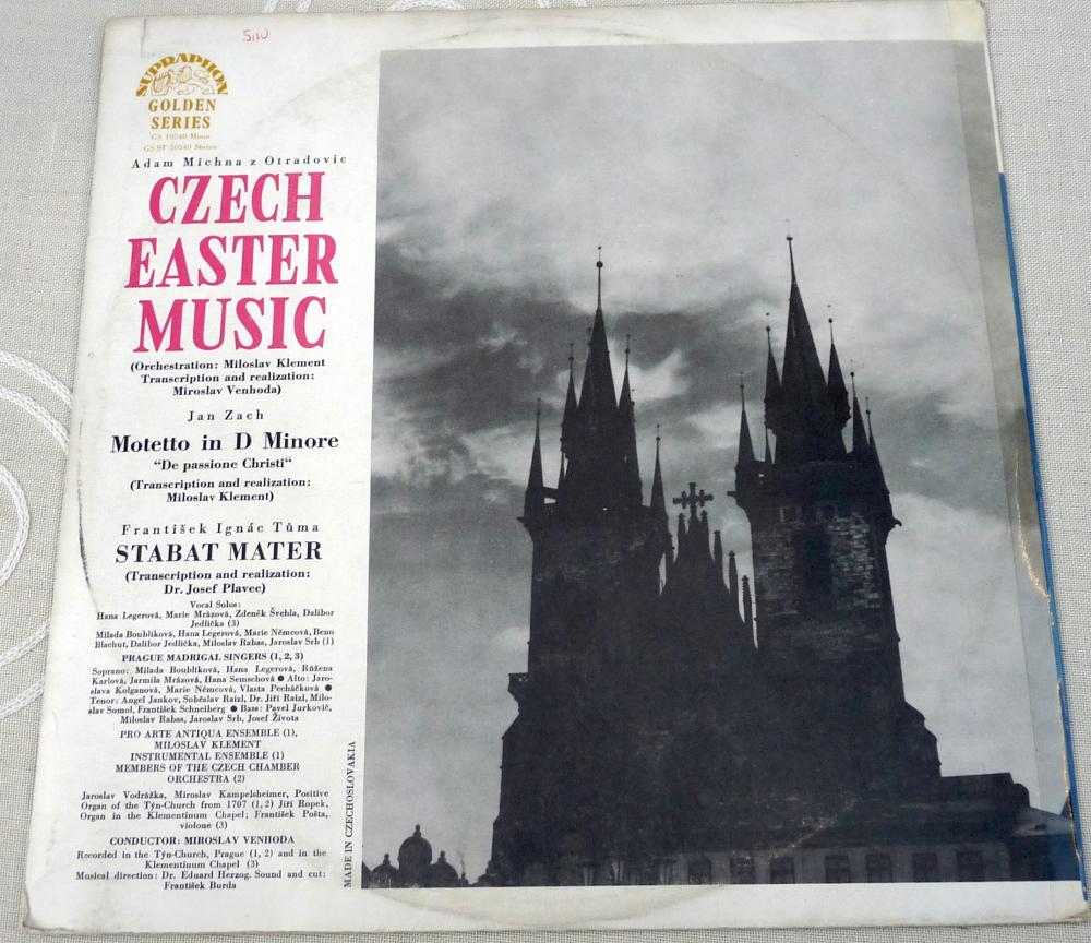Supraphon, 10540, Czech Easter Musik, Adam Michna, CSSR, 1964