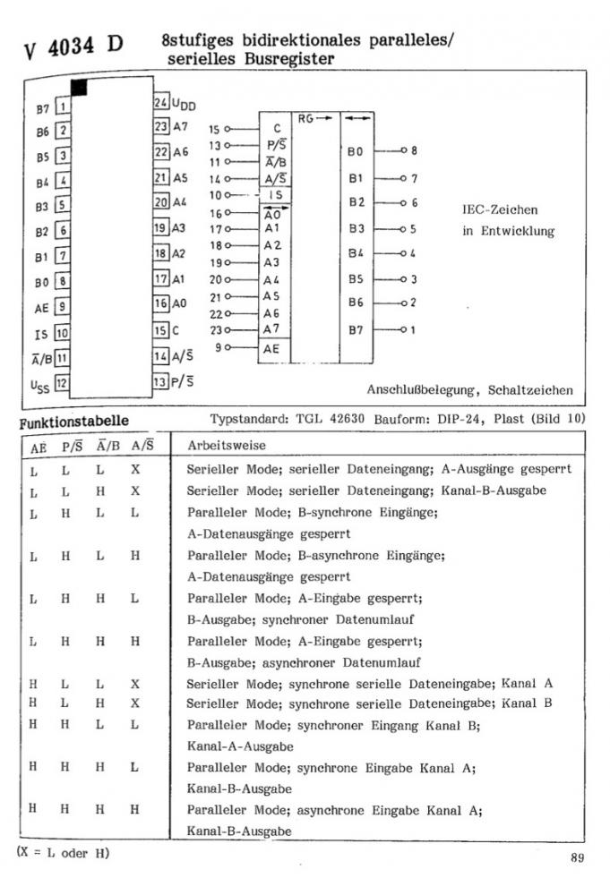 V 4034 D, 8-bit Schieberegister   (M)