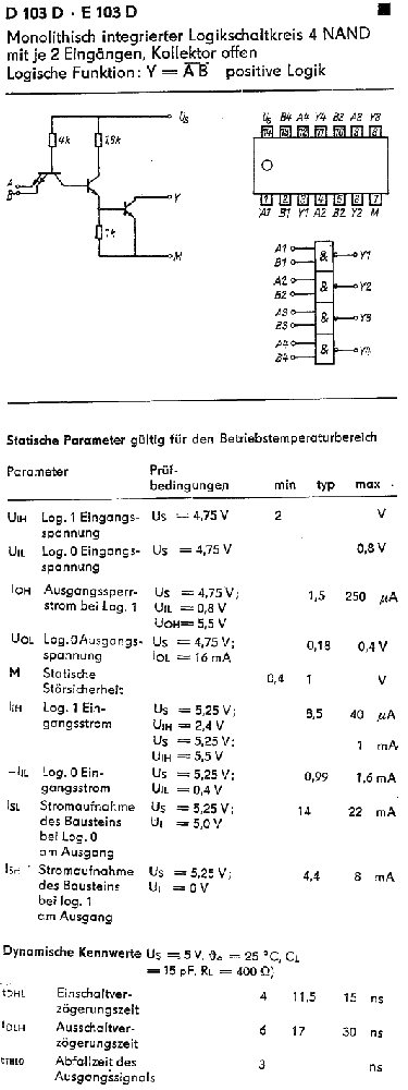 D 103 C 4 NAND je 2 Eing., o.K., (7403)