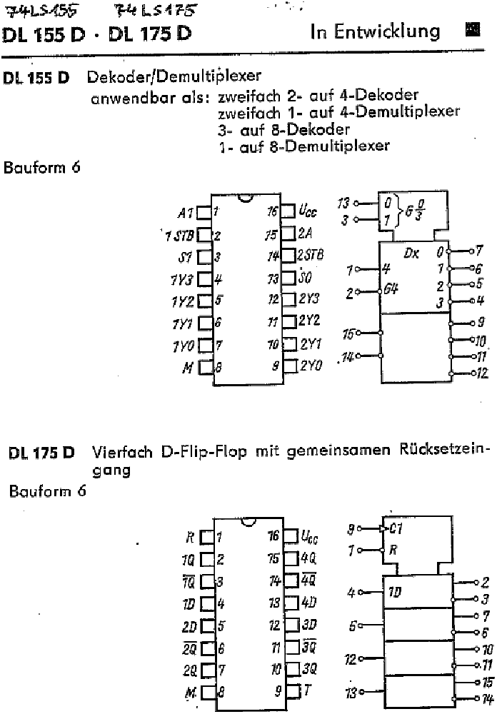 DL 155 D (74 LS 155), Dekoder/Demultiplexer   (M)